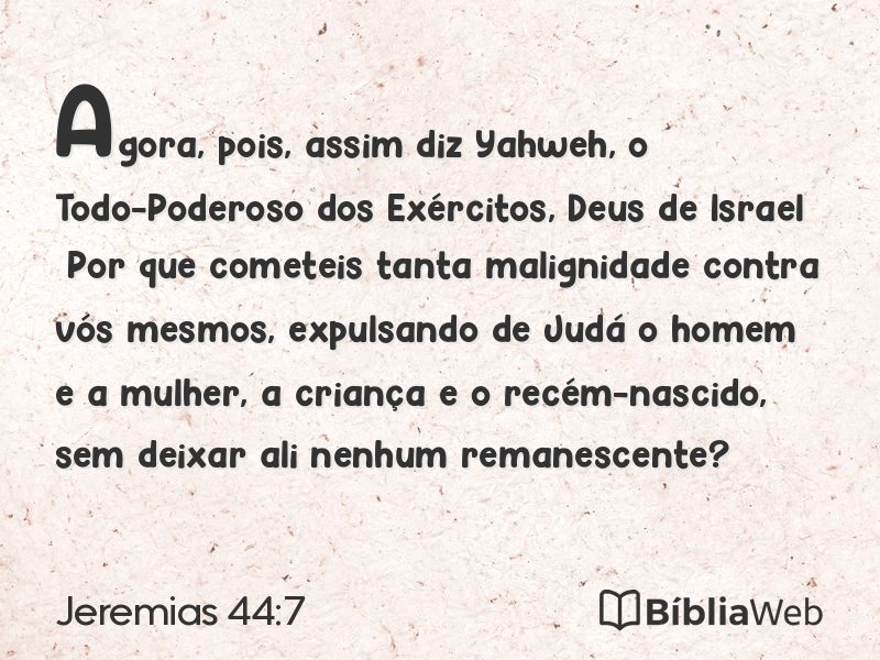 Jeremias 44:7 em imagem para compartilhar