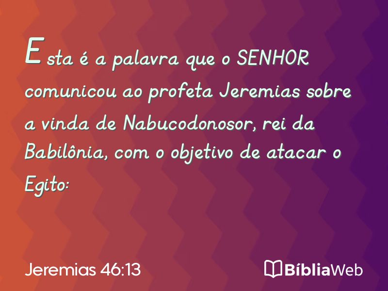 Jeremias 46:13 em imagem para compartilhar