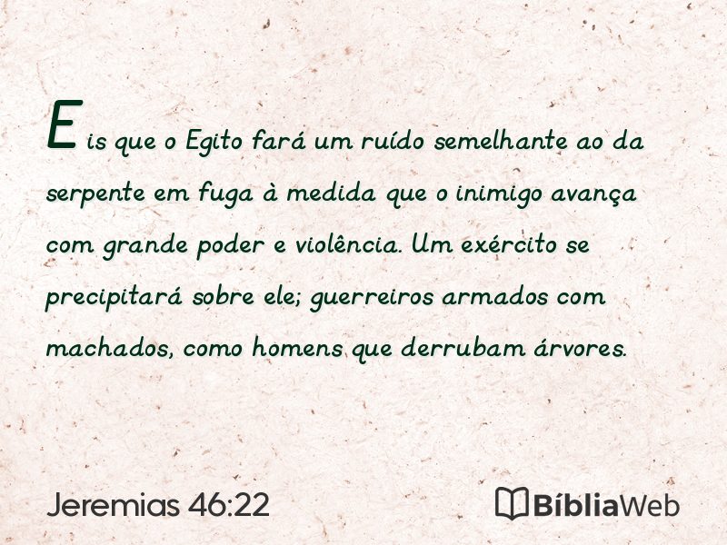 Jeremias 46:22 em imagem para compartilhar
