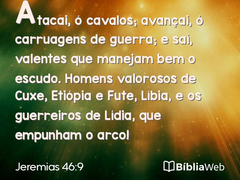Jeremias 46:9 em imagem para compartilhar