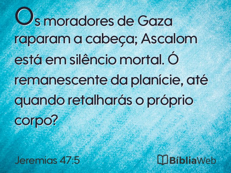 Jeremias 47:5 em imagem para compartilhar