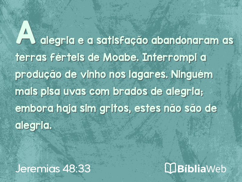 Jeremias 48:33 em imagem para compartilhar