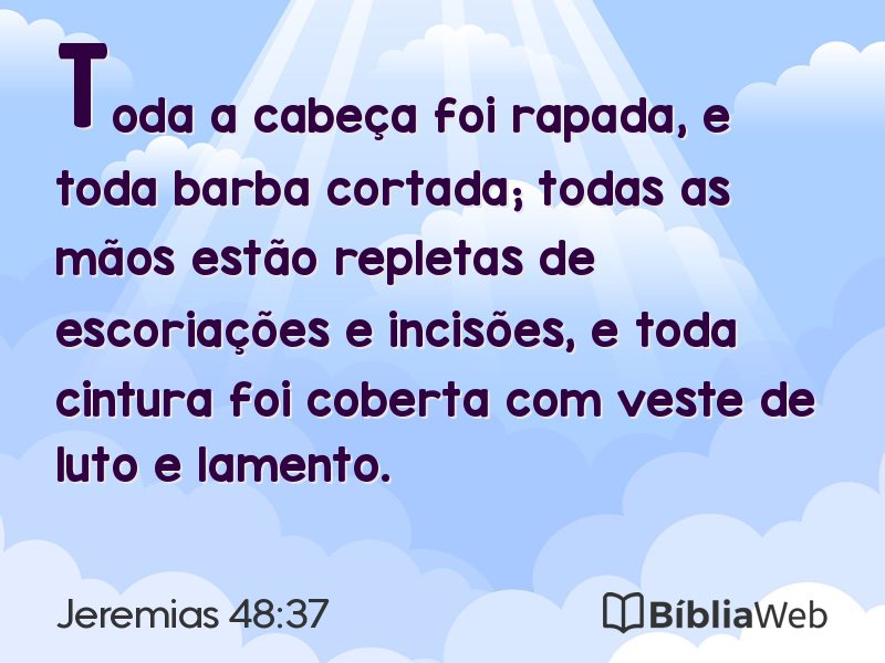 Jeremias 48:37 em imagem para compartilhar