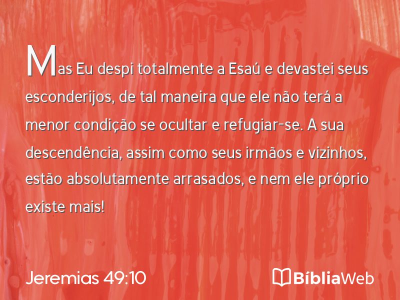 Jeremias 49:10 em imagem para compartilhar