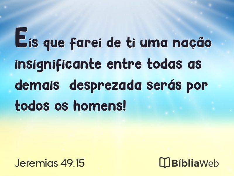 Jeremias 49:15 em imagem para compartilhar