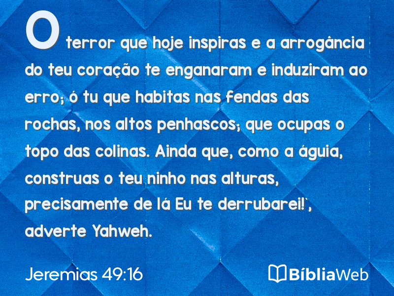 Jeremias 49:16 em imagem para compartilhar