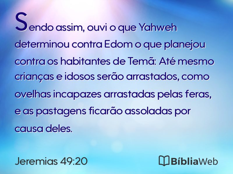 Jeremias 49:20 em imagem para compartilhar