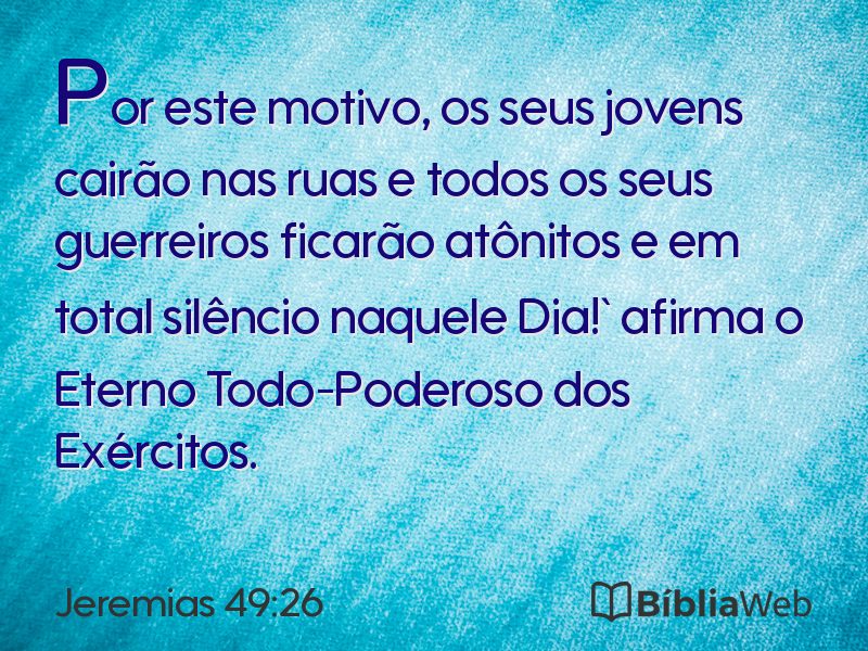 Jeremias 49:26 em imagem para compartilhar