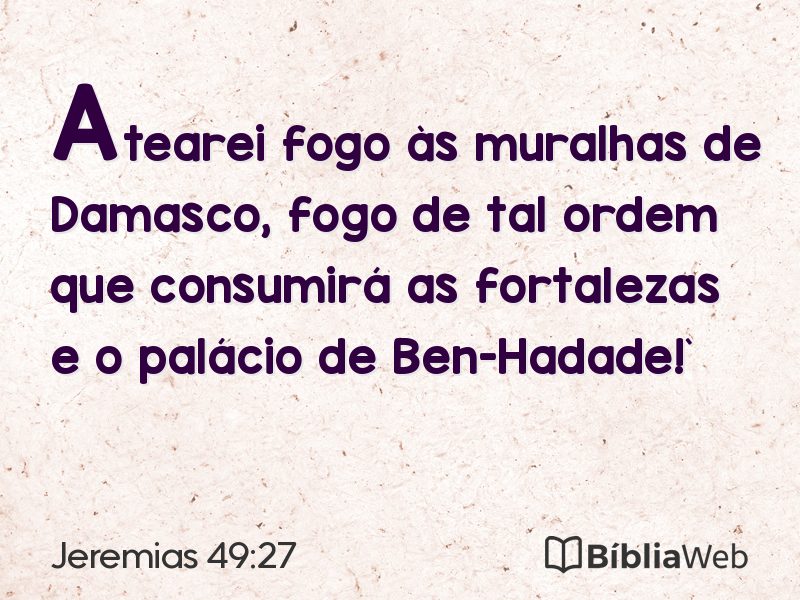 Jeremias 49:27 em imagem para compartilhar