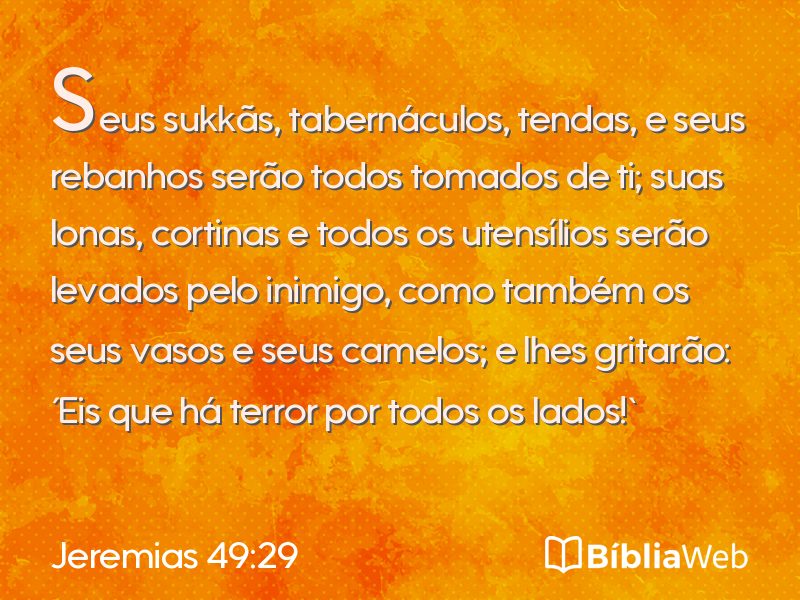 Jeremias 49:29 em imagem para compartilhar