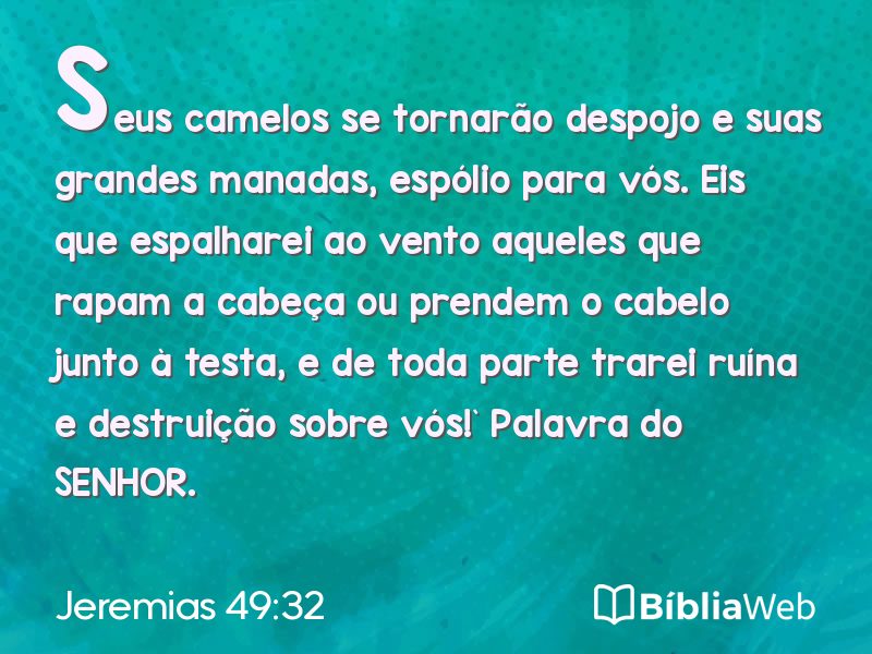 Jeremias 49:32 em imagem para compartilhar