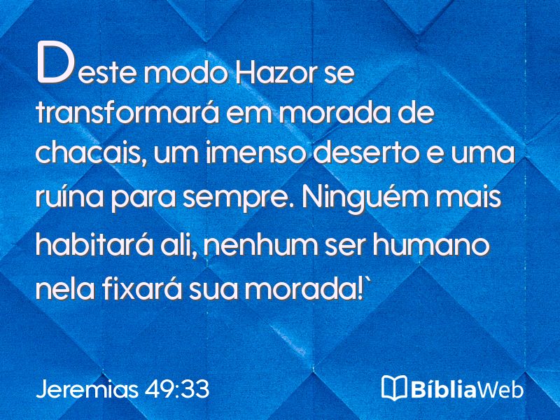 Jeremias 49:33 em imagem para compartilhar