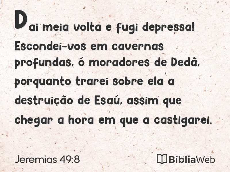 Jeremias 49:8 em imagem para compartilhar
