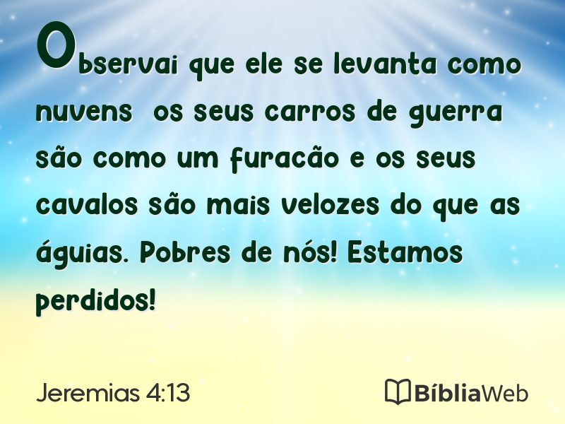 Jeremias 4:13 em imagem para compartilhar