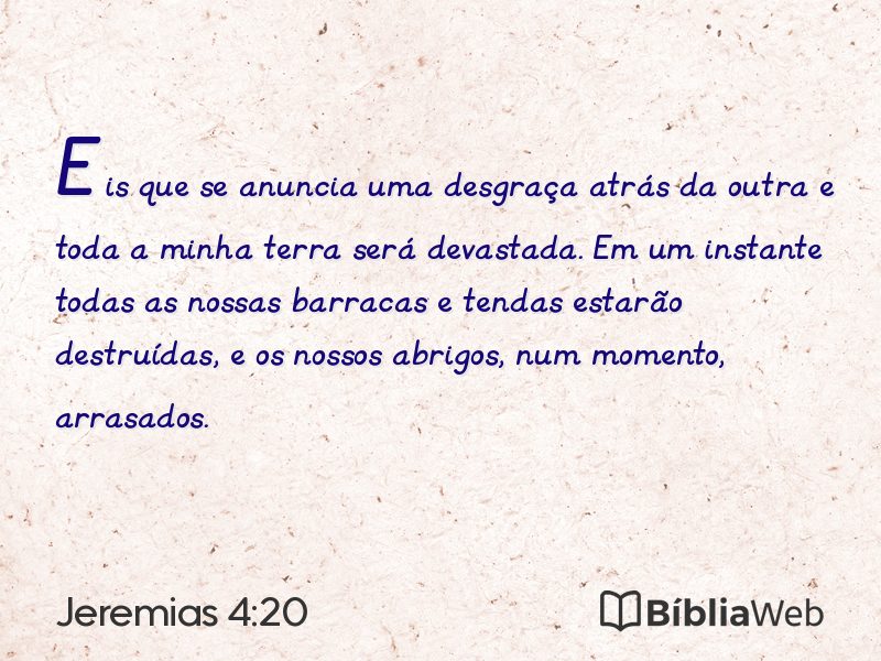Jeremias 4:20 em imagem para compartilhar