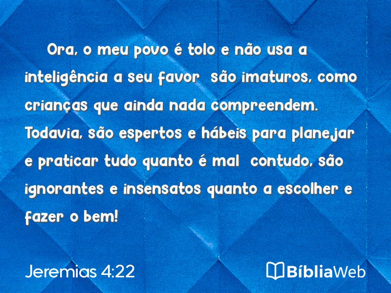 Jeremias 4:22 em imagem para compartilhar