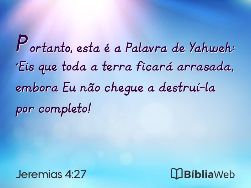 Jeremias 4:27 em imagem para compartilhar
