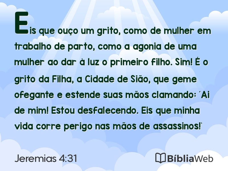 Jeremias 4:31 em imagem para compartilhar