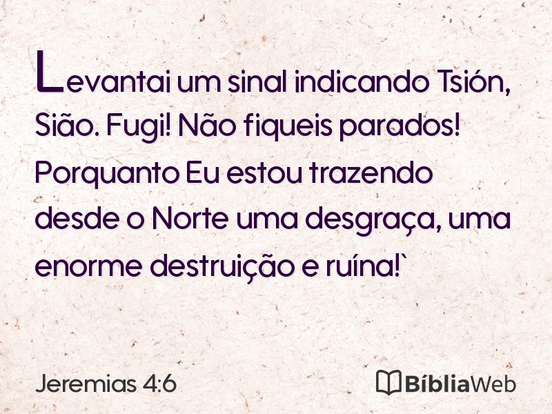 Jeremias 4:6 em imagem para compartilhar