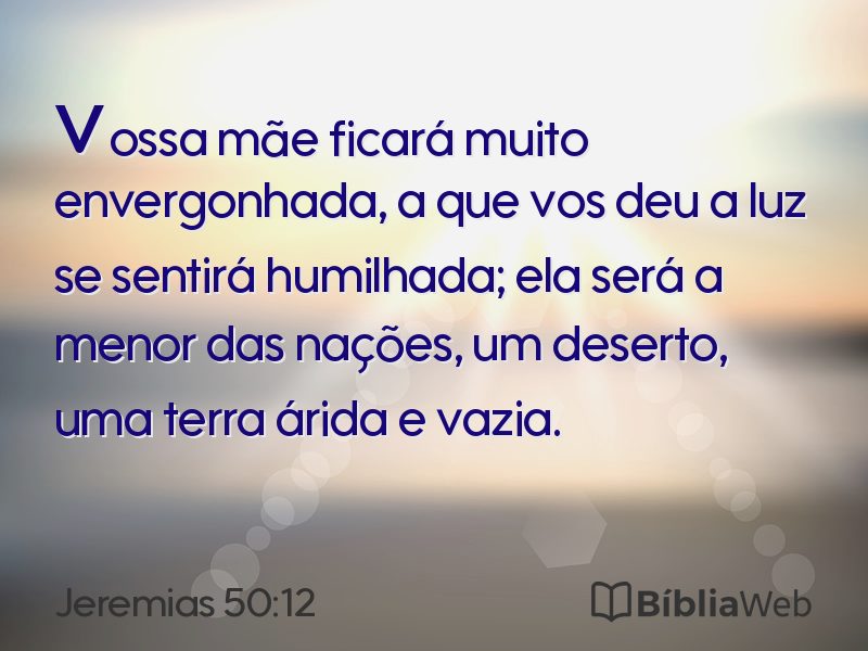 Jeremias 50:12 em imagem para compartilhar