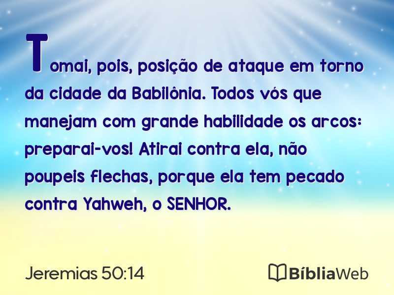 Jeremias 50:14 em imagem para compartilhar