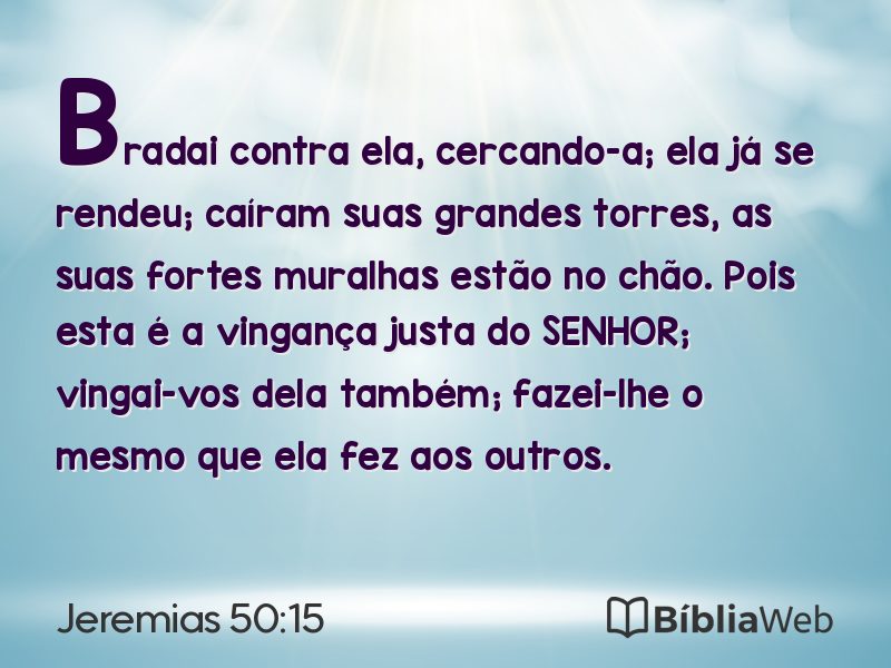 Jeremias 50:15 em imagem para compartilhar