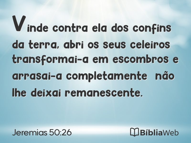 Jeremias 50:26 em imagem para compartilhar