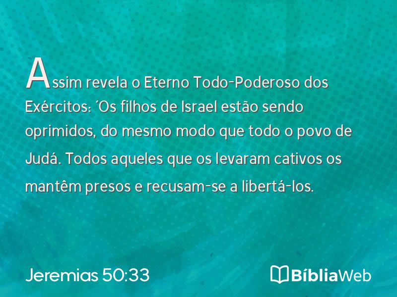 Jeremias 50:33 em imagem para compartilhar