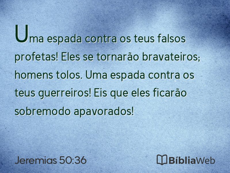Jeremias 50:36 em imagem para compartilhar