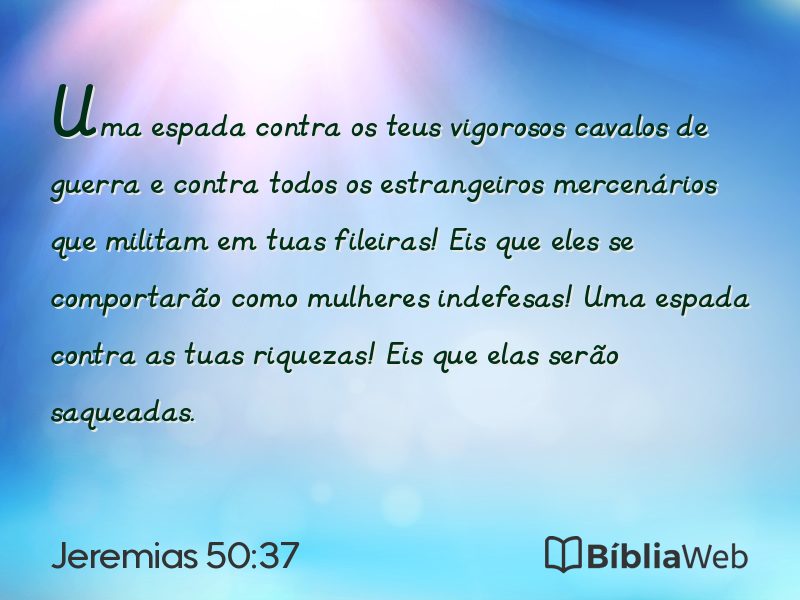 Jeremias 50:37 em imagem para compartilhar