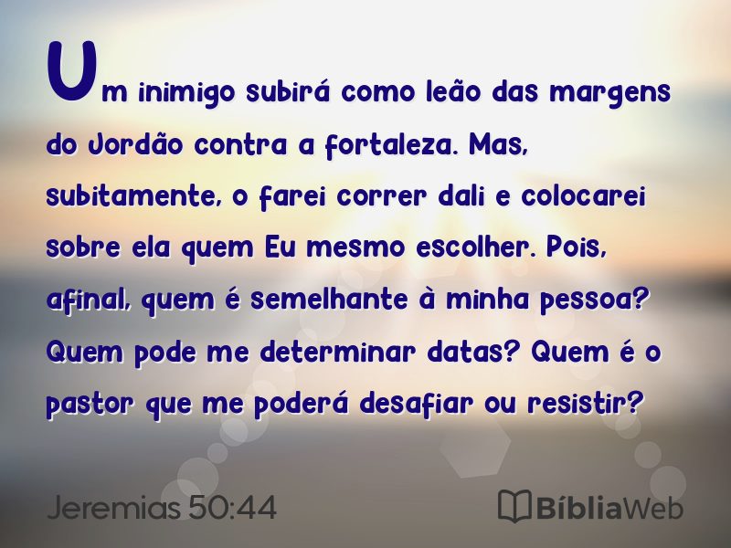 Jeremias 50:44 em imagem para compartilhar