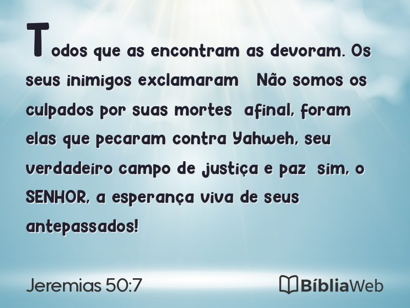 Jeremias 50:7 em imagem para compartilhar