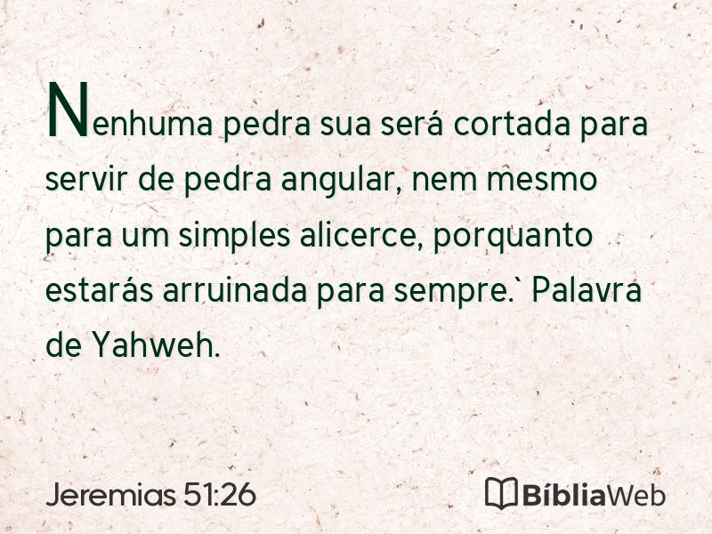 Jeremias 51:26 em imagem para compartilhar