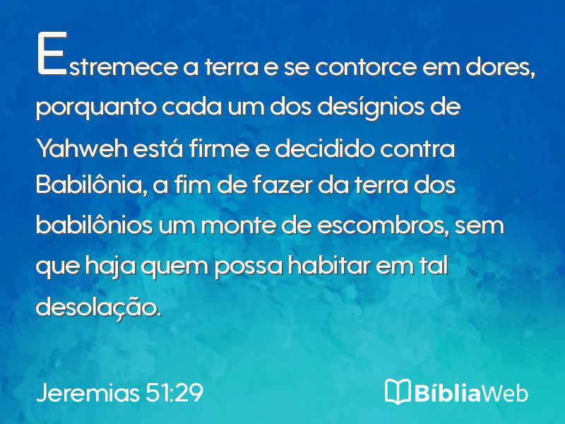 Jeremias 51:29 em imagem para compartilhar