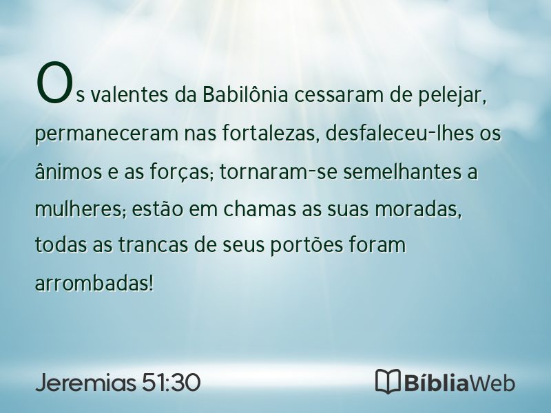 Jeremias 51:30 em imagem para compartilhar