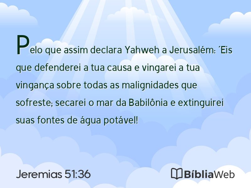Jeremias 51:36 em imagem para compartilhar