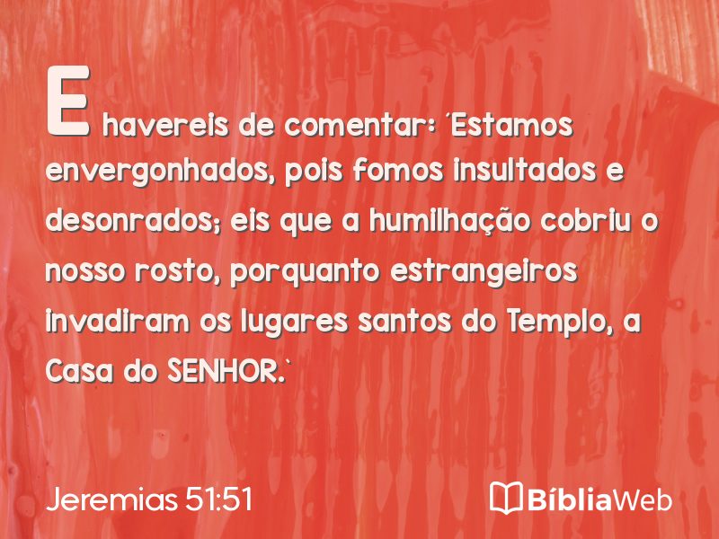 Jeremias 51:51 em imagem para compartilhar