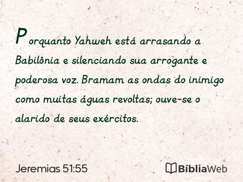 Jeremias 51:55 em imagem para compartilhar