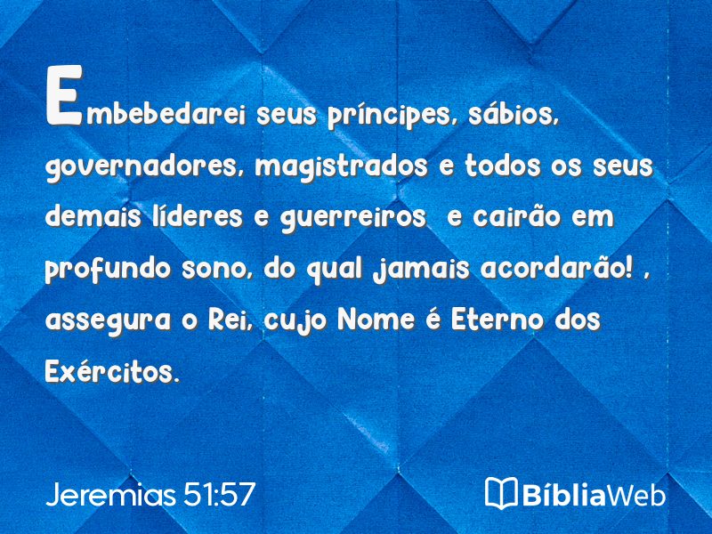 Jeremias 51:57 em imagem para compartilhar