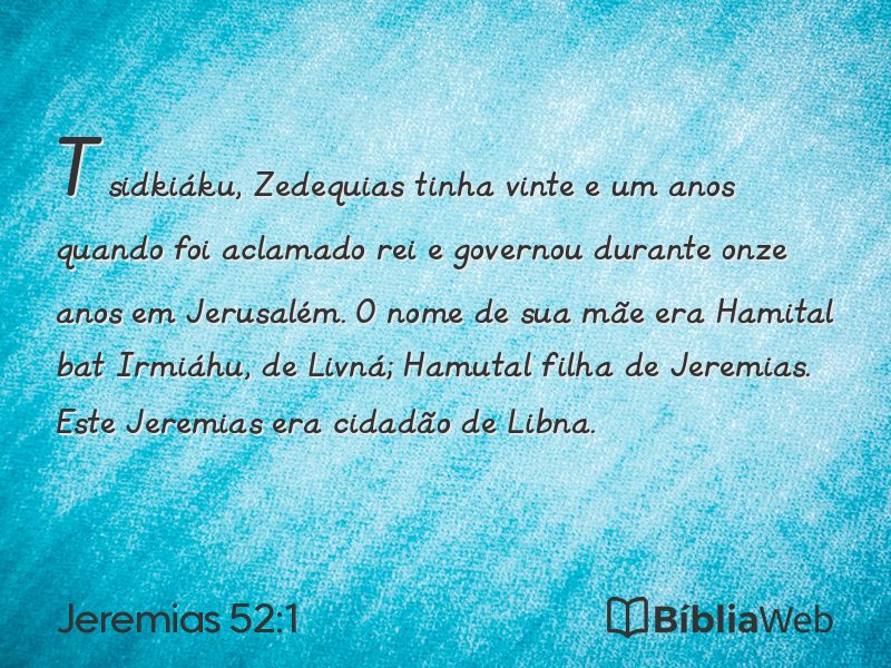 Jeremias 52:1 em imagem para compartilhar
