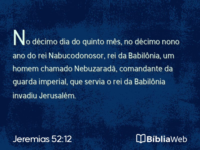 Jeremias 52:12 em imagem para compartilhar