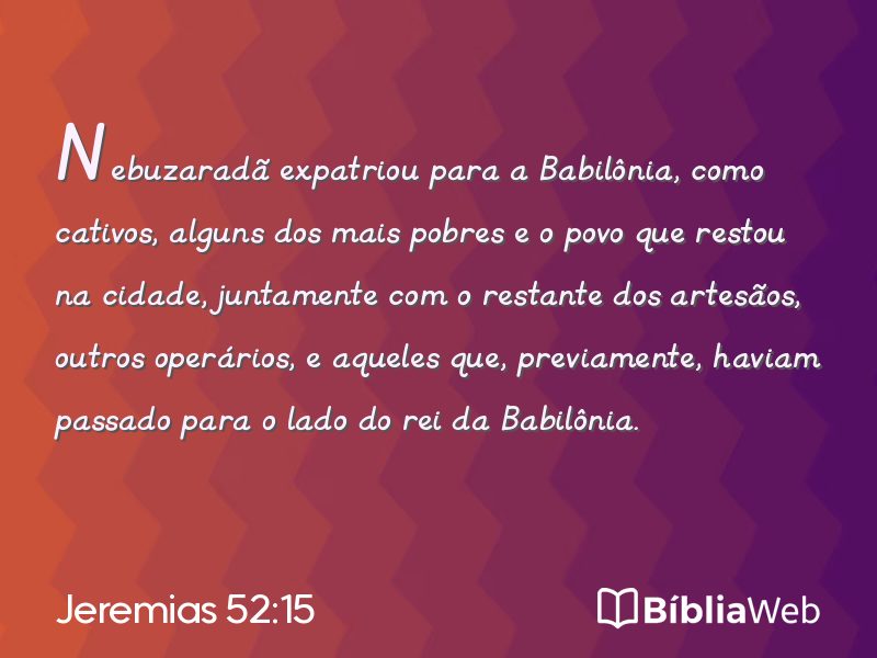 Jeremias 52:15 em imagem para compartilhar