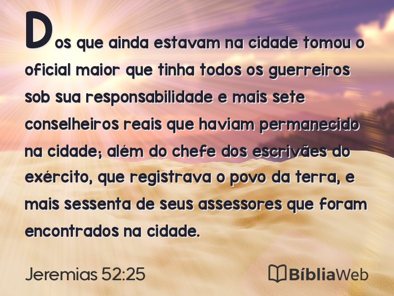 Jeremias 52:25 em imagem para compartilhar
