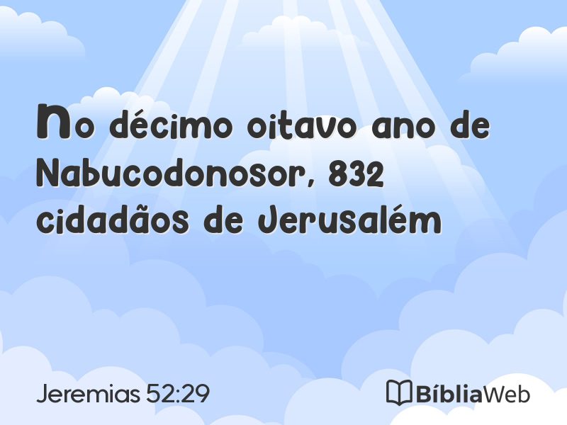 Jeremias 52:29 em imagem para compartilhar