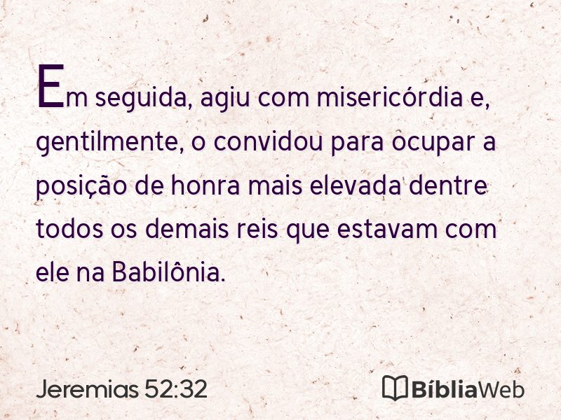 Jeremias 52:32 em imagem para compartilhar