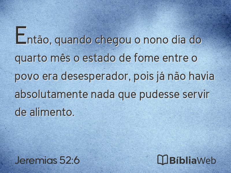 Jeremias 52:6 em imagem para compartilhar