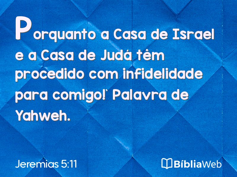 Jeremias 5:11 em imagem para compartilhar