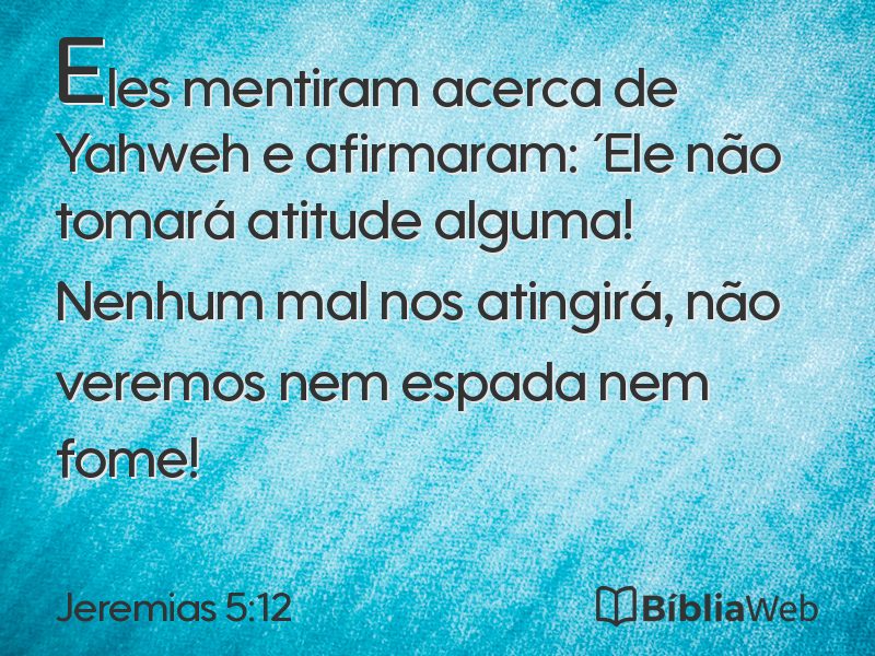 Jeremias 5:12 em imagem para compartilhar