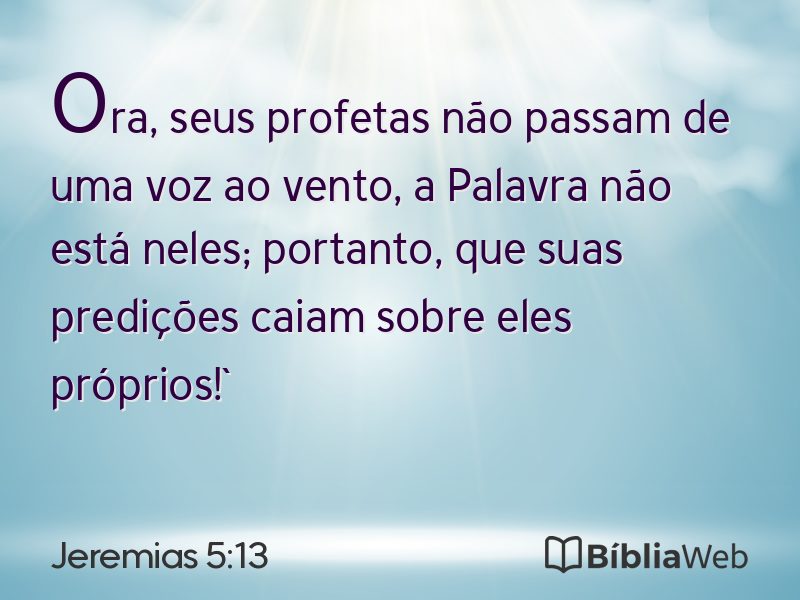 Jeremias 5:13 em imagem para compartilhar