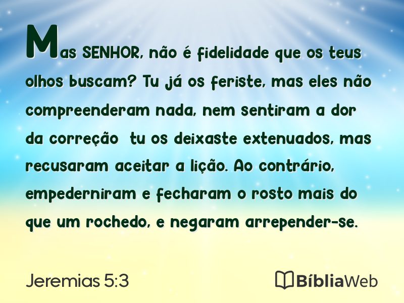 Jeremias 5:3 em imagem para compartilhar